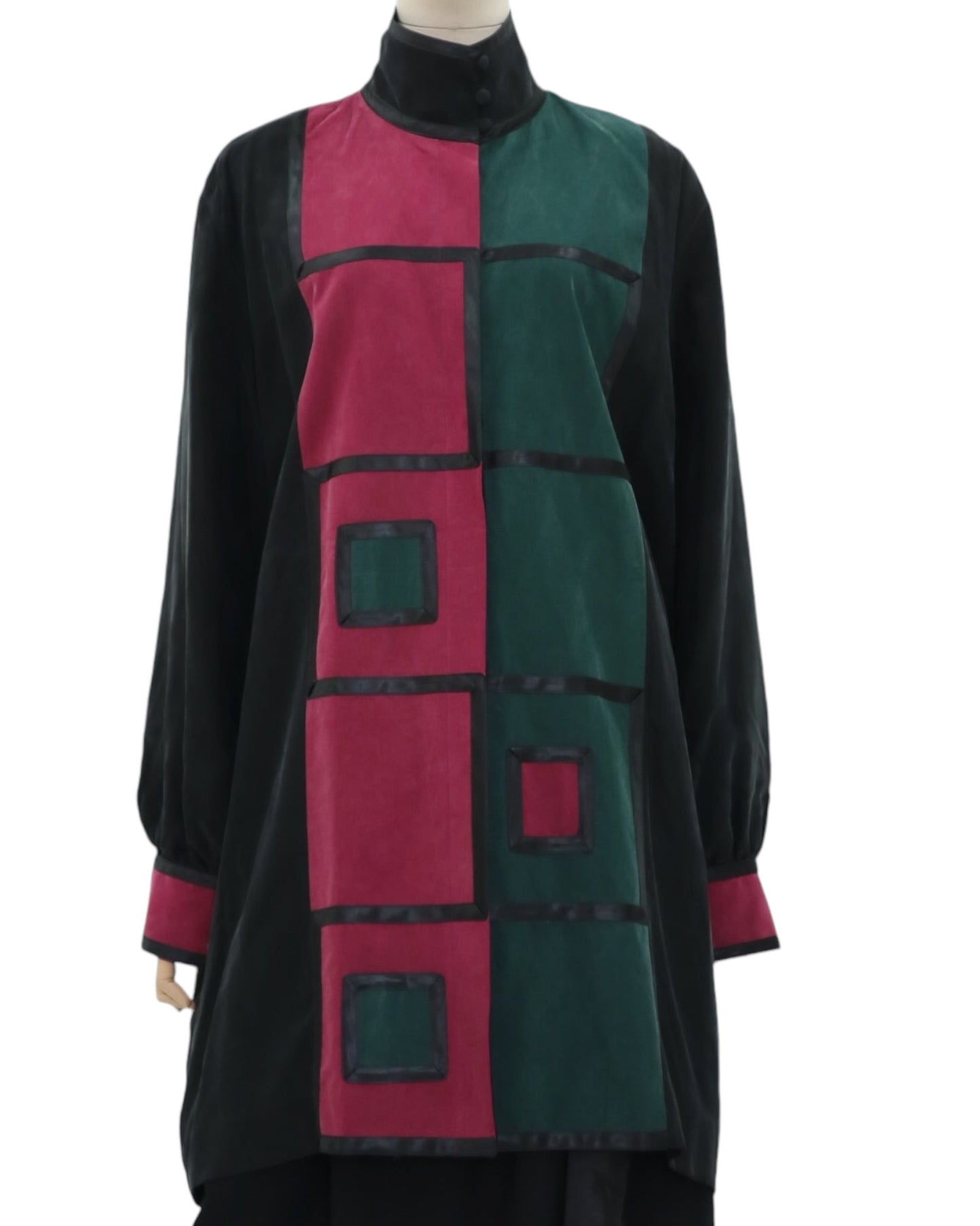 80’s Vintage Colour Block 100% Silk Jacket Oversized