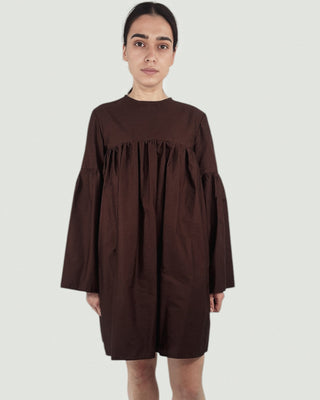 Tiered Knee-Length Dress in Brown