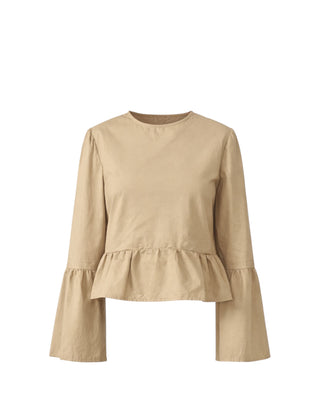 Peplum Top in Nude