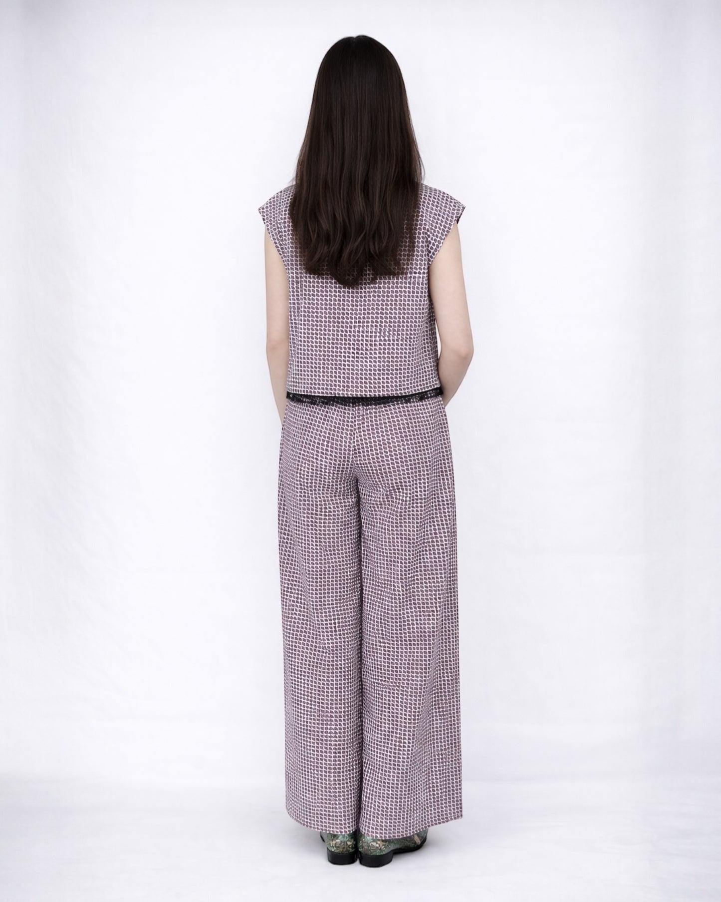 Tied Front Top &  High Waist Trousers Set
