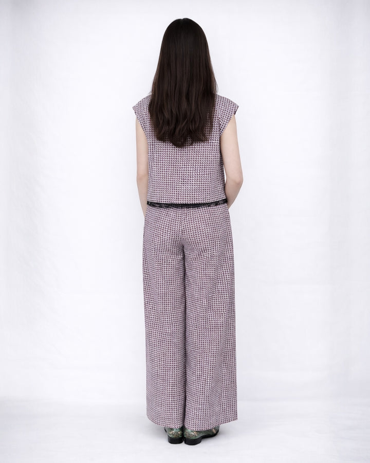 Tied Front Top &  High Waist Trousers Set