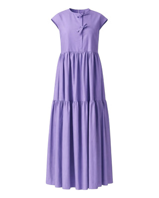 Tied Front Exaggerated Volume Maxi Dress