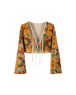 Mystic Moods Cropped Aztec Blazer