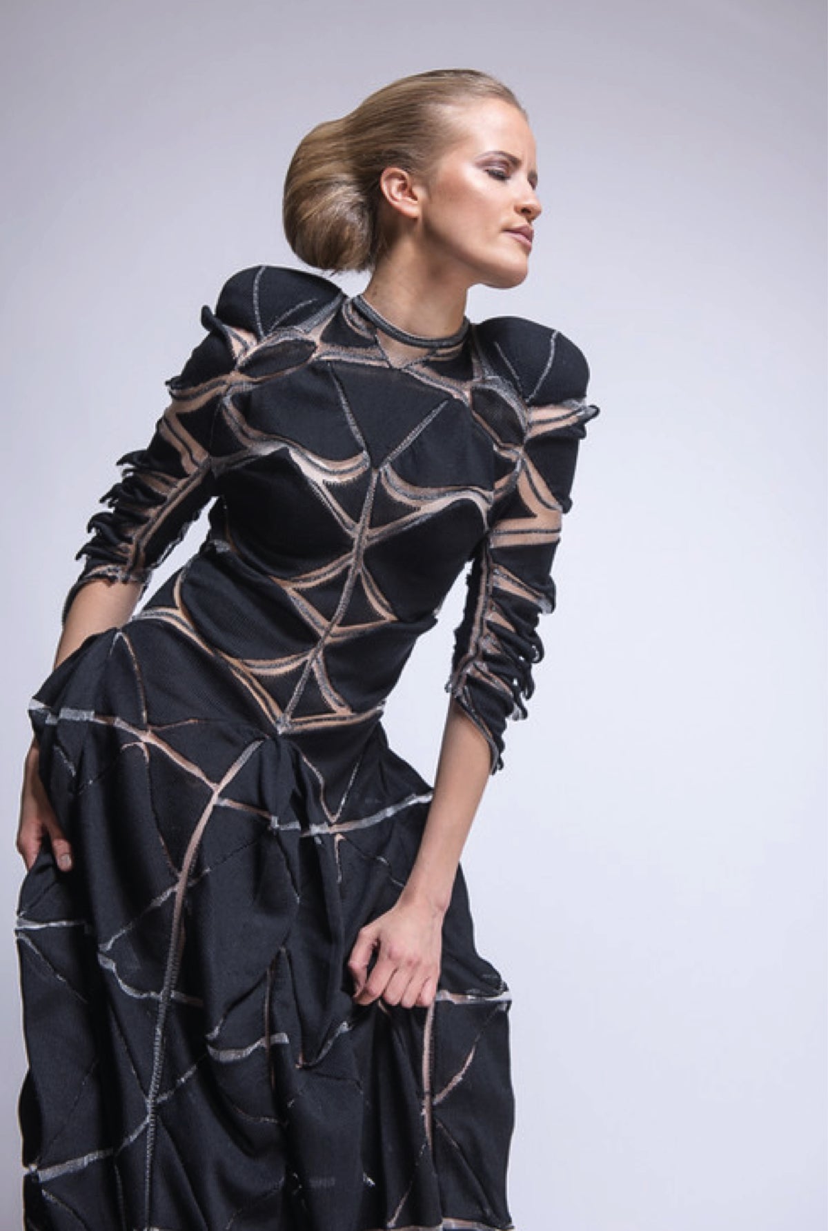 Nocturne Sculptural Silk Knit Maxi Gown