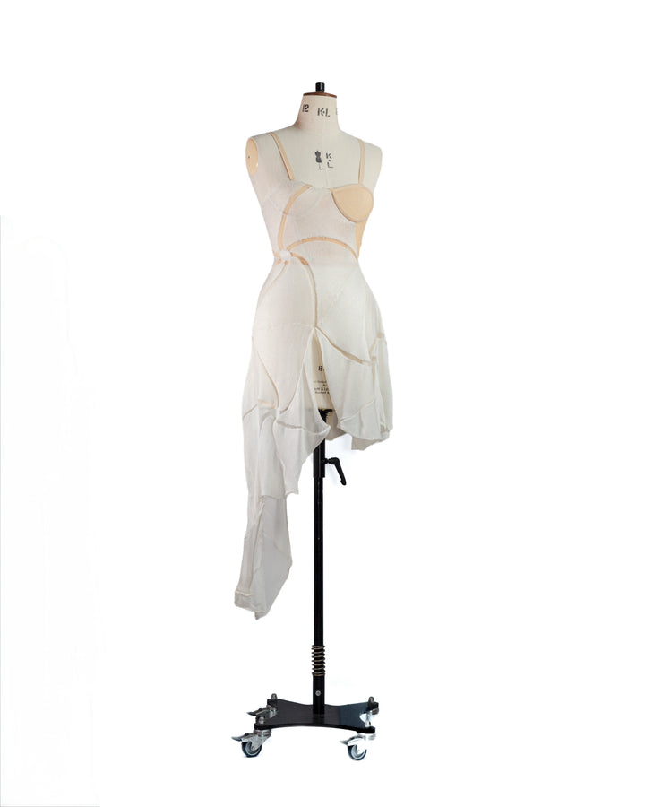 Veil Open-Back Mesh Corset Knit Dress