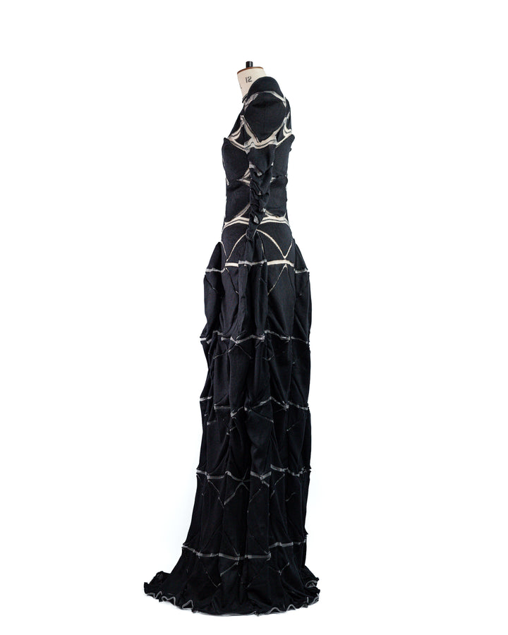 Nocturne Sculptural Silk Knit Maxi Gown