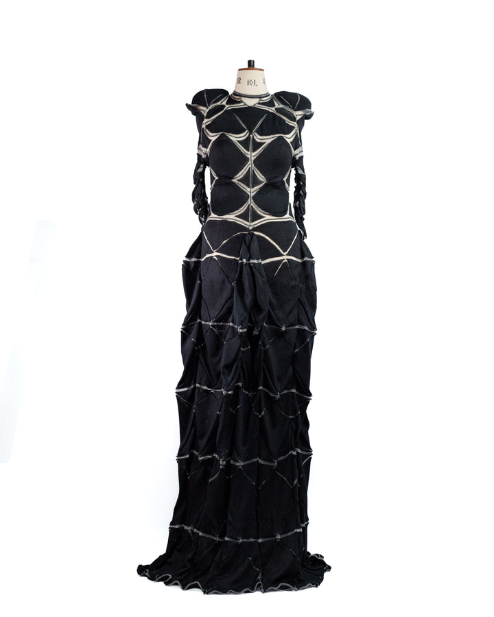 Nocturne Sculptural Silk Knit Maxi Gown
