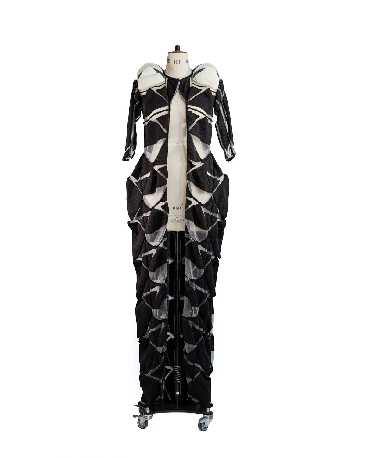 Aperture Black & Ivory Engineered Knit Coat