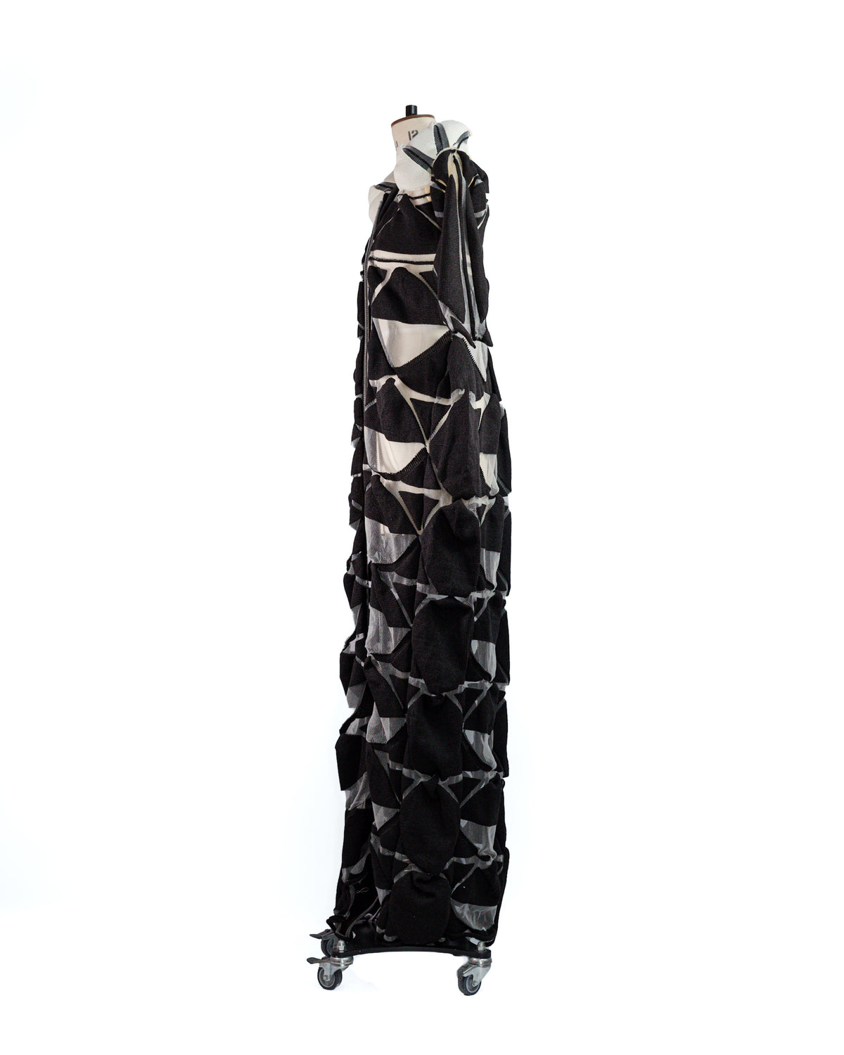 Aperture Black & Ivory Engineered Knit Coat