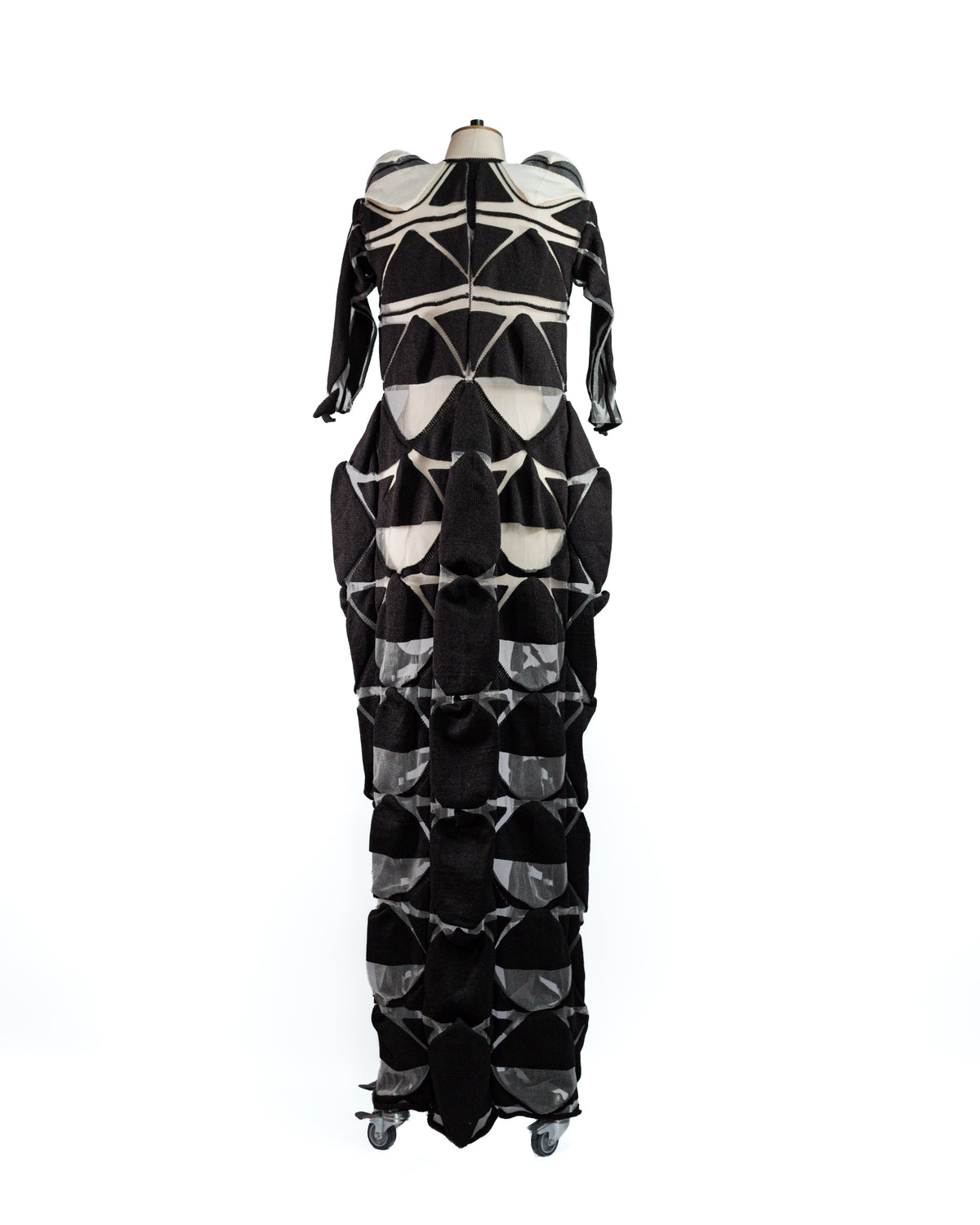 Aperture Black & Ivory Engineered Knit Coat