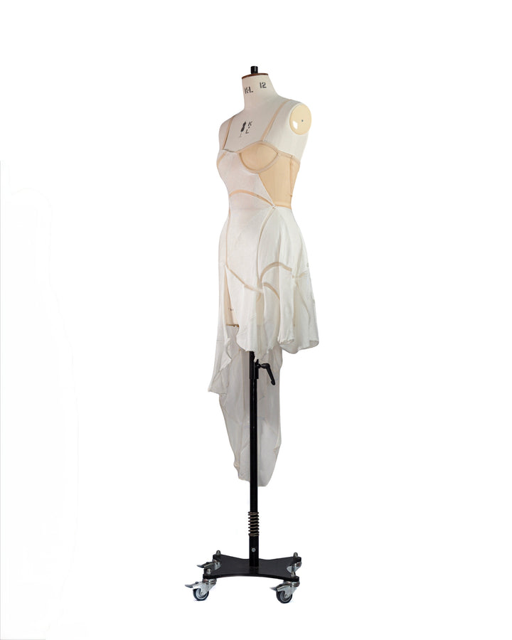 Veil Open-Back Mesh Corset Knit Dress