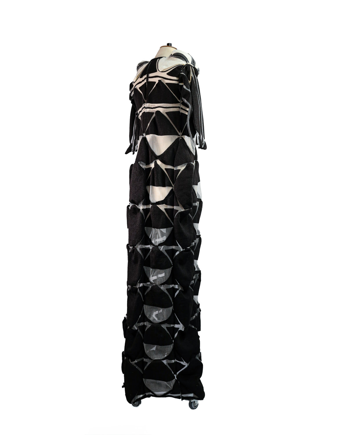 Aperture Black & Ivory Engineered Knit Coat