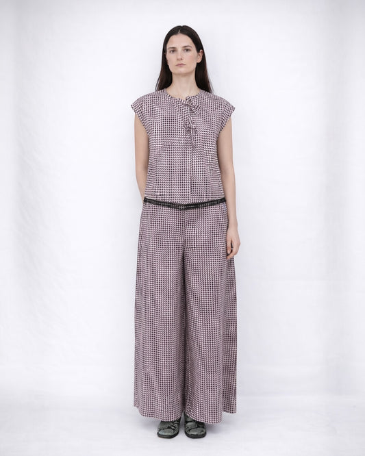 Tied Front Top &  High Waist Trousers Set