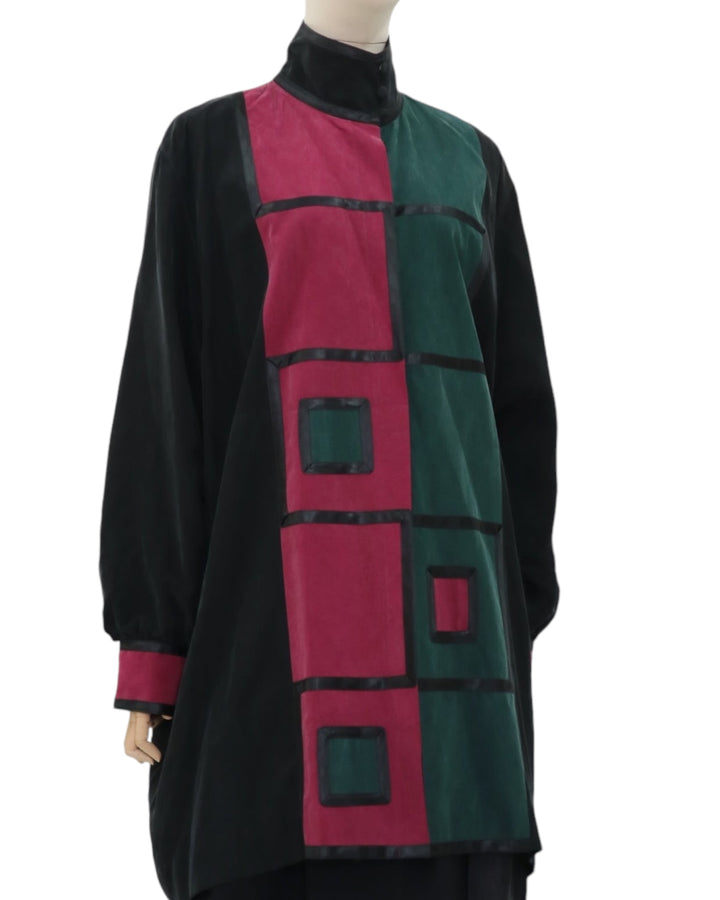 80’s Vintage Colour Block 100% Silk Jacket Oversized