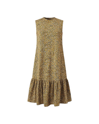 Leopard Print Tiered Midi Dress