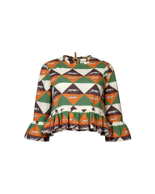 Diamond  Cheetah Peplum Top