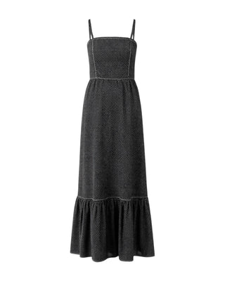 Mystic Moods White Dot Tiered Maxi Dress