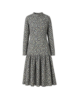 Tie Neck Tiered Knee- length Dress