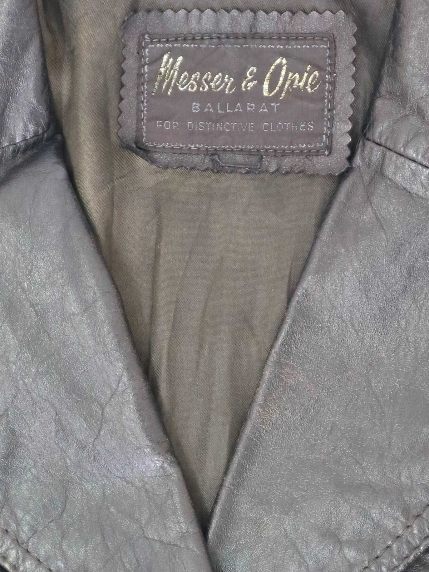 70’s Vintage Messer & Opie Leather Coat with Wide Lapel