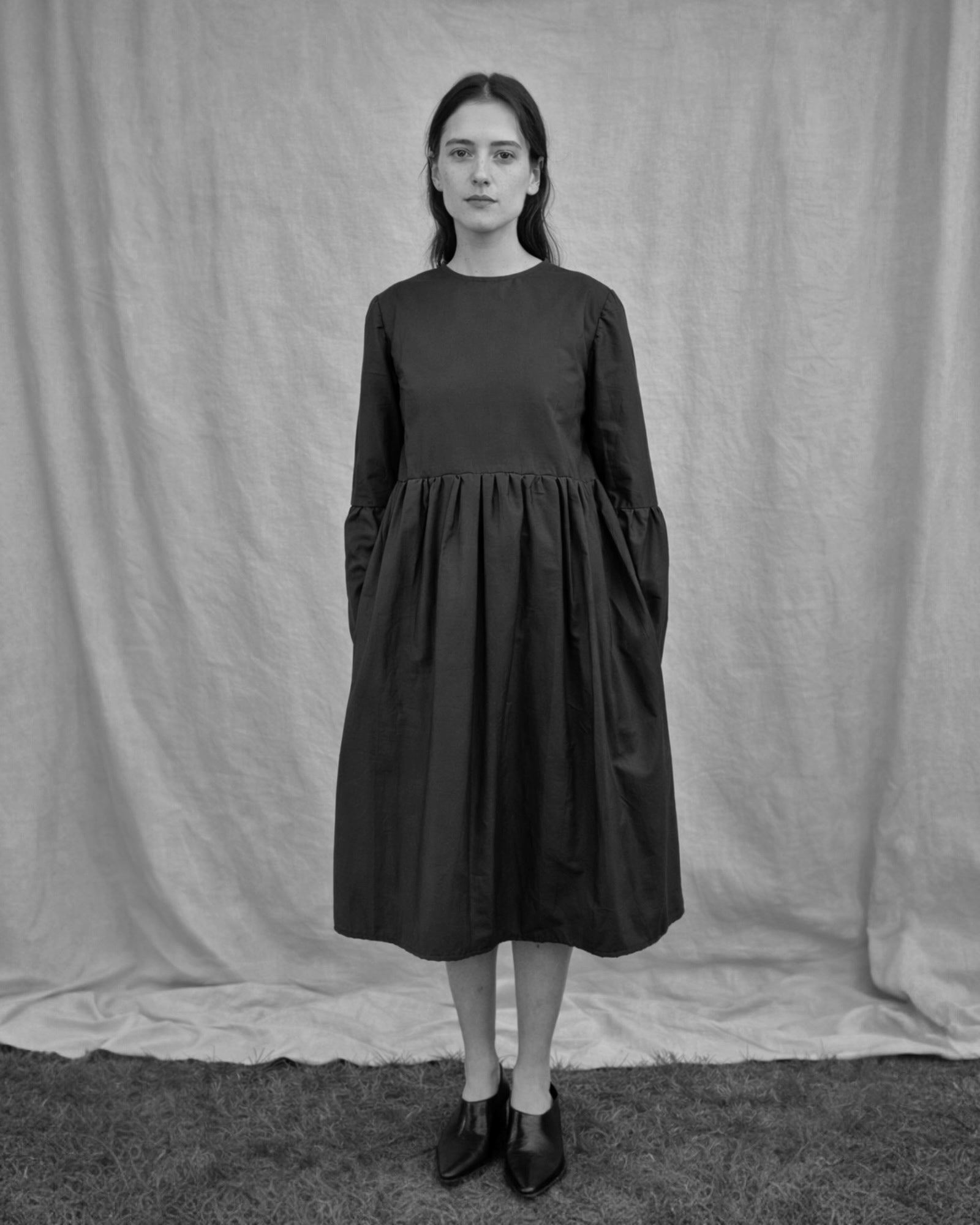 Tiered Midi Dress in Green Emerald