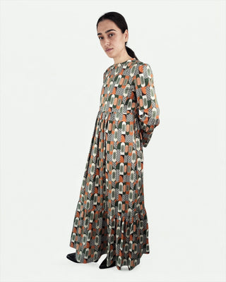 Diamond Print Tiered  Maxi Dress