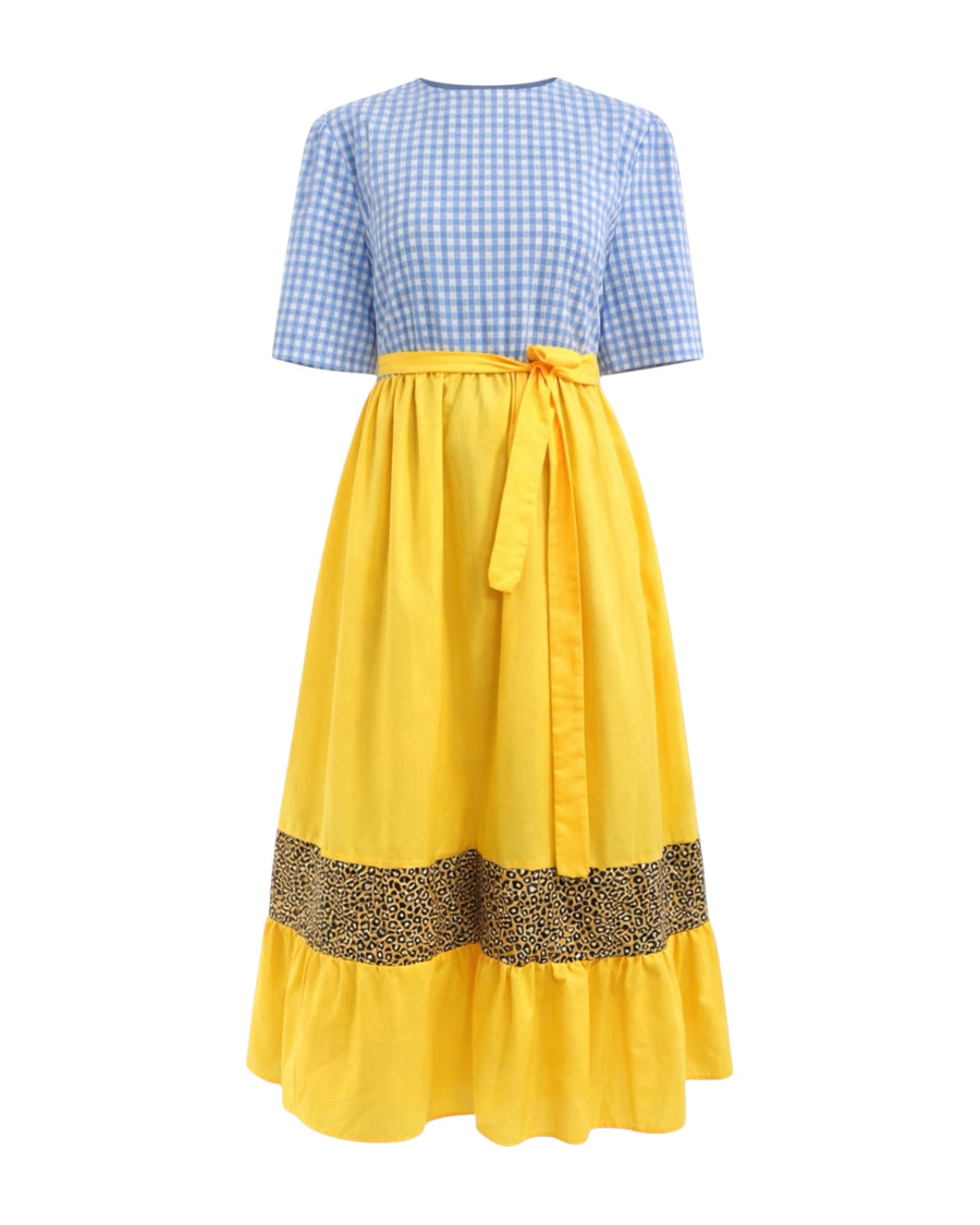Pattern Block Tiered Maxi Dress