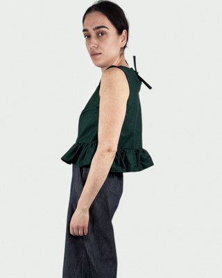 Peplum Top in Green Emerald