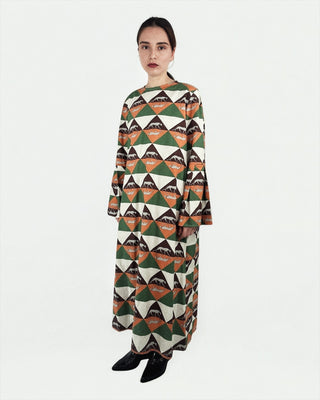 Diamond Cheetah Print Trapeze Midi Dress