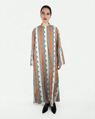 Abstract Cheetah Print Trapeze Midi Dress