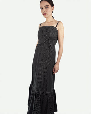 Mystic Moods White Dot Tiered Maxi Dress