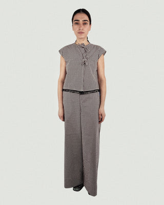 Tied Front Top &  High Waist Trousers Set