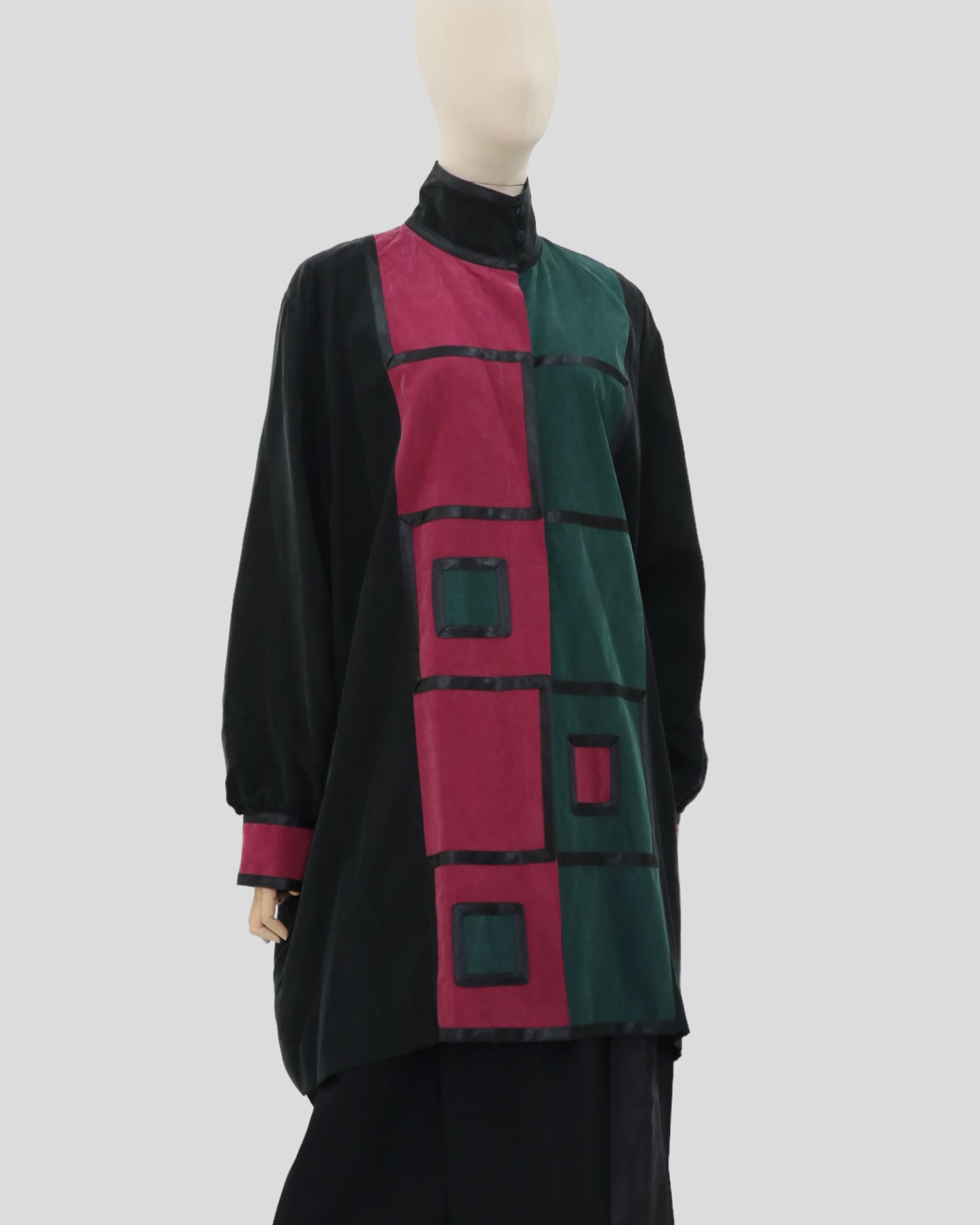 80’s Vintage Colour Block 100% Silk Jacket Oversized